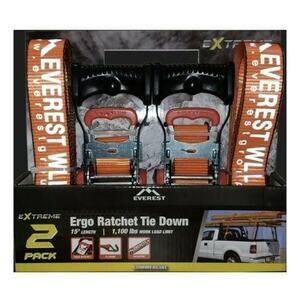 1.5" x 15' Reflective Ratchet Tie-Down Strap, 1100lbs WLL, W/ DJ-Hooks 2-Pack-WM